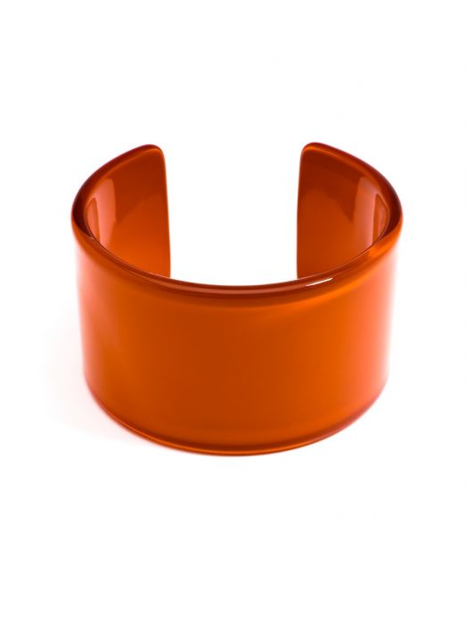 Wide Cuff Resin Bracelet - orange
