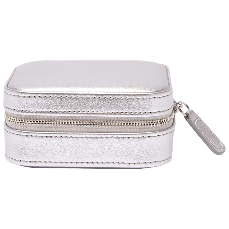 Compact Jewelry Travel Case - Silver